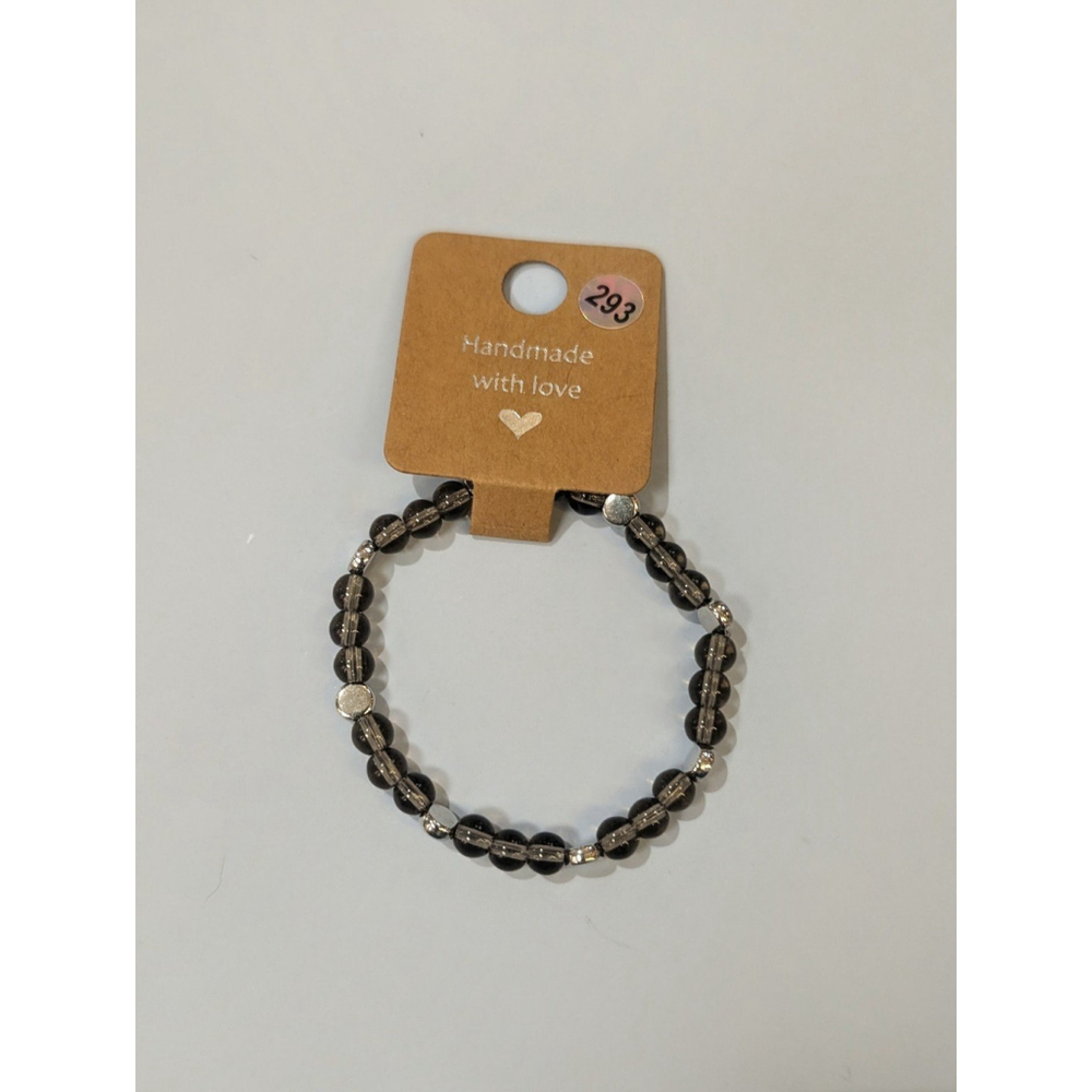 Smoky Quartz and silver tone Bracelet